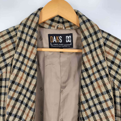 ダックス DAKS ウールナイロン チェック ガウンコート メンズ import:L
