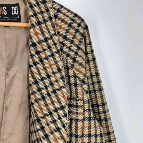 ダックス DAKS ウールナイロン チェック ガウンコート メンズ import:L