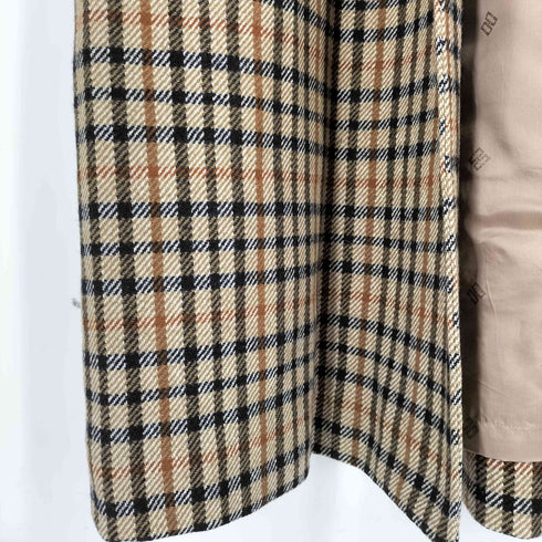 ダックス DAKS ウールナイロン チェック ガウンコート メンズ import:L