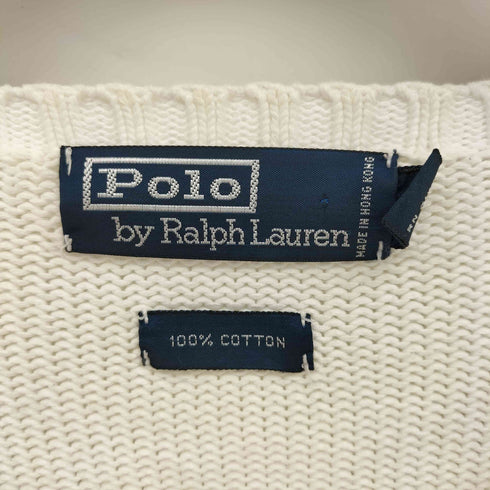 ポロバイラルフローレン Polo by RALPH LAUREN 90S ポニー刺繍 クルーネック コットンニット メンズ import:XXL