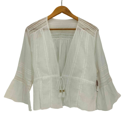 マカフィー MACPHEE 23ss コットンボイル Vネックブラウス レディース 36