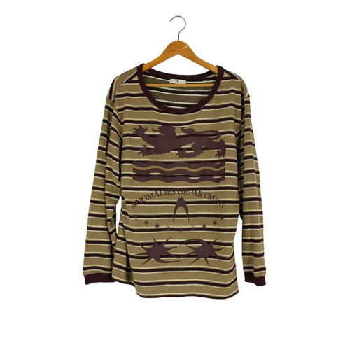 Anomalies Department SLANTED SHOULDER STRIPED LONG SLEEVE T-SHIRT レディース import:XS