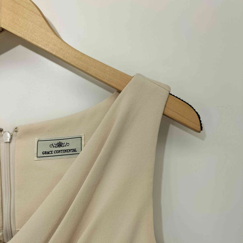 グレースコンチネンタル GRACE CONTINENTAL ビーズ ビジュー ノースリーブ カシュクール ドレス レディース JPN:36
