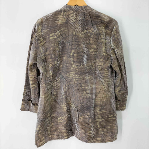 JM COLLECTION 総柄 ランダムプリーツ シャツ レディース import:S