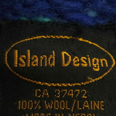 ISLAND DESIGN ネパール製 ウール100% ロールネック ボーダーニット メンズ