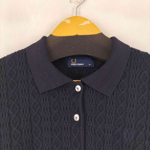 フレッドペリー FRED PERRY 月桂樹ロゴ刺繍 ケーブルニット ポロシャツ レディース 10