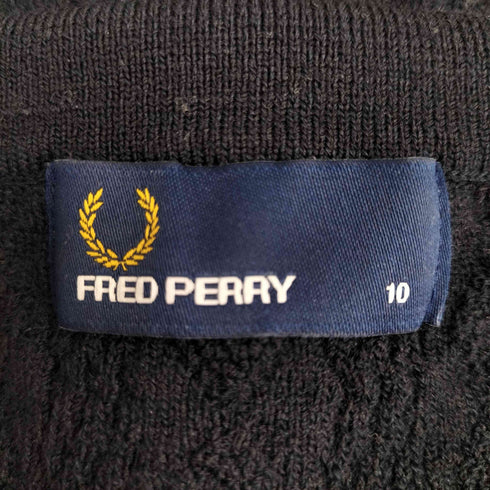 フレッドペリー FRED PERRY 月桂樹ロゴ刺繍 ケーブルニット ポロシャツ レディース 10