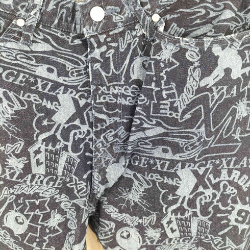 エクストララージ XLARGE 24AW DISCHARGE PRINT DENIM PANTS メンズ 34