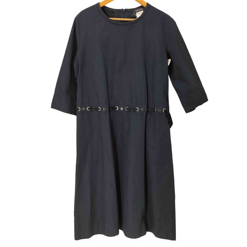 エスマックスマーラ S Max Mara ウエストハトメデザイン 七分袖ロングワンピース レディース JPN:42