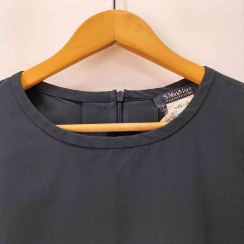 エスマックスマーラ S Max Mara ウエストハトメデザイン 七分袖ロングワンピース レディース JPN:42