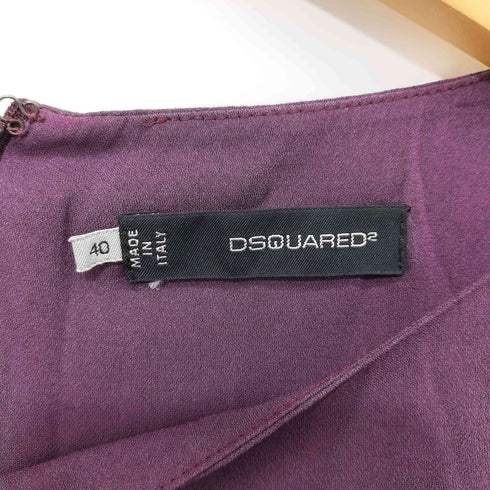 ディースクエアード DSQUARED2 MADE IN ITALY レーヨン混 フロントデザイン ノースリーブワンピース レディース EUR:40