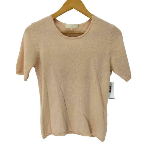 エスマックスマーラ S Max Mara カシミヤ100 クルーネック半袖ニット レディース import:L