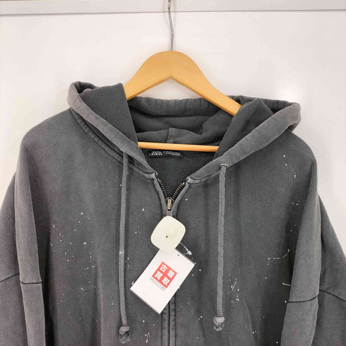ザラ ZARA スプラッシュペイントジップアップフーディ メンズ import:XL