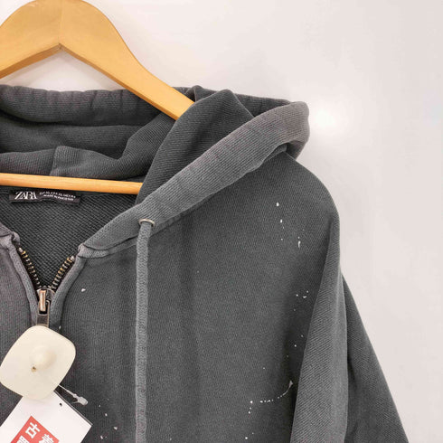 ザラ ZARA スプラッシュペイントジップアップフーディ メンズ import:XL