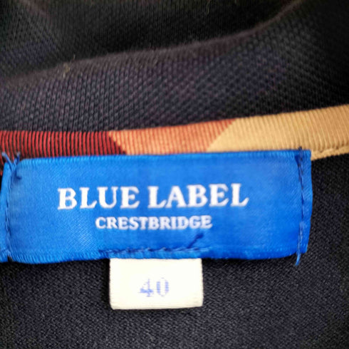 ブルーレーベルクレストブリッジ BLUE LABEL CRESTBRIDGE 襟裏チェック S/S ポロシャツ レディース JPN:40