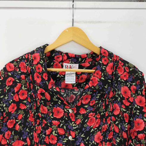 R&K ORIGINALS 花柄 総柄 プリーツ S/S レーヨン シャツ ワンピース レディース 18