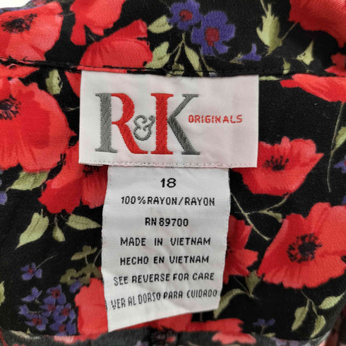 R&K ORIGINALS 花柄 総柄 プリーツ S/S レーヨン シャツ ワンピース レディース 18