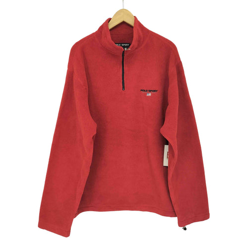 ポロスポーツラルフローレン POLO SPORT RALPH LAUREN USA製 刺繍ロゴ ハーフジップ フリースジャケット メンズ import:XL