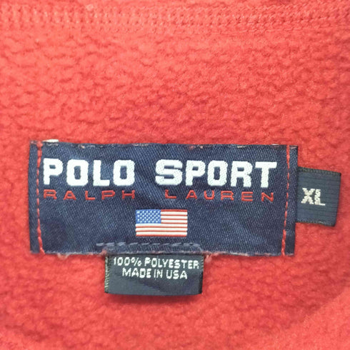 ポロスポーツラルフローレン POLO SPORT RALPH LAUREN USA製 刺繍ロゴ ハーフジップ フリースジャケット メンズ import:XL