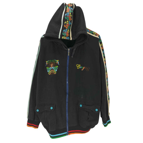 クージー COOGI 両面ロゴ 刺繍 アーム プリント ジップアップ パーカー メンズ XXXXL