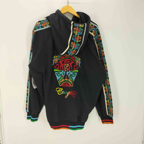 クージー COOGI 両面ロゴ 刺繍 アーム プリント ジップアップ パーカー メンズ XXXXL