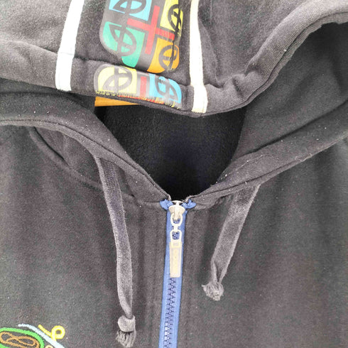 クージー COOGI 両面ロゴ 刺繍 アーム プリント ジップアップ パーカー メンズ XXXXL