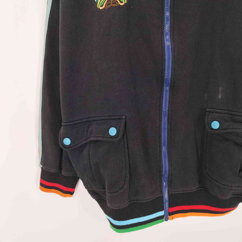 クージー COOGI 両面ロゴ 刺繍 アーム プリント ジップアップ パーカー メンズ XXXXL
