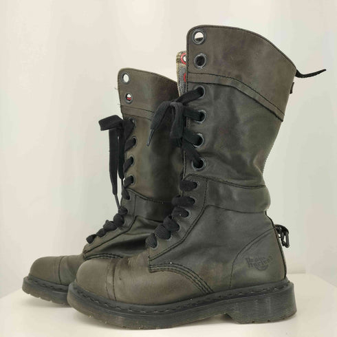 ドクターマーチン Dr.Martens 12ホール 裏地チェック柄 ハイカット ブーツ レディース EU38