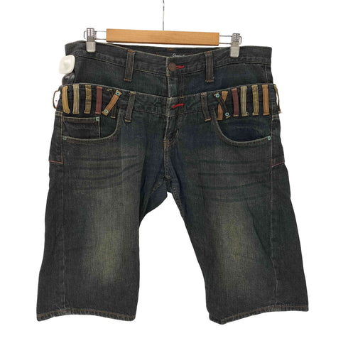 Dominate ダブルベルトループ クロップド デニム パンツ ジョーツ Y2K メンズ JPN:XL