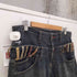 Dominate ダブルベルトループ クロップド デニム パンツ ジョーツ Y2K メンズ JPN:XL