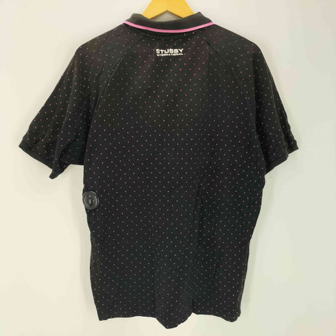 ステューシー Stussy 00S AUTHENTIC GEAR スター 総柄 鹿の子 ポロ シャツ メンズ import:XL
