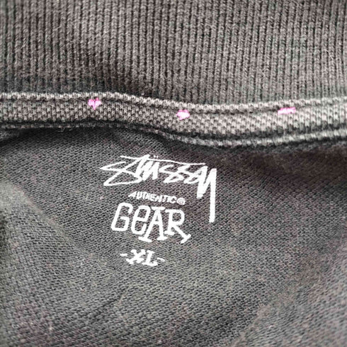 ステューシー Stussy 00S AUTHENTIC GEAR スター 総柄 鹿の子 ポロ シャツ メンズ import:XL