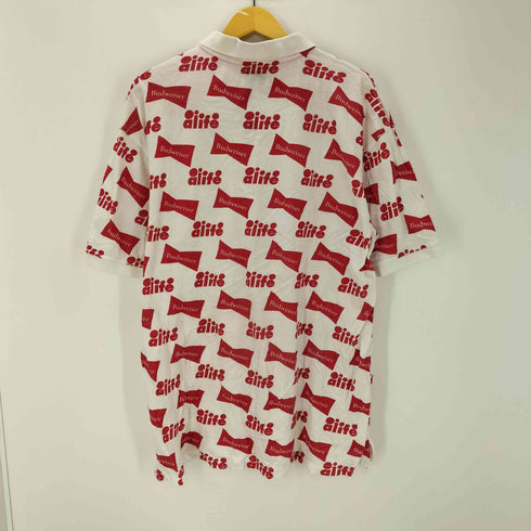 alife Budweiser ロゴ 総柄 鹿の子 ポロ シャツ メンズ import:XXL