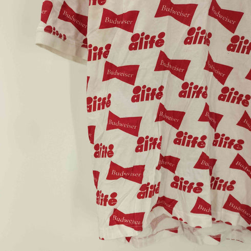 alife Budweiser ロゴ 総柄 鹿の子 ポロ シャツ メンズ import:XXL