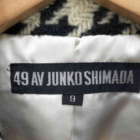 フォーティーナインアヴェニュージュンコシマダ 49AV.Junko Shimada 千鳥格子柄セットアップ ステンカラーコート ジャケット ミニスカート ツイード レディース 9/9
