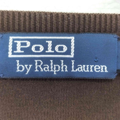ポロバイラルフローレン Polo by RALPH LAUREN 00s ロゴ刺繍 コットン Vネック ニット メンズ import:XXL