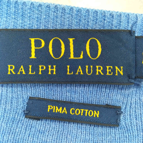 ポロラルフローレン POLO RALPH LAUREN ロゴ刺繍 コットン Vネック ニット メンズ import:XXL