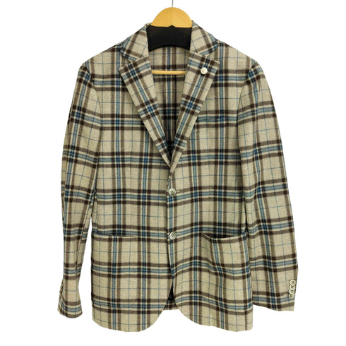 ヴィタルバルベリスカノニコ VITALE BARBERIS CANONICO チェックテーラードジャケット メンズ