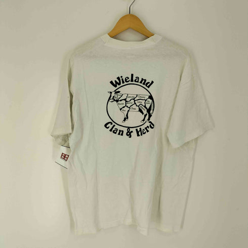 フルーツオブザルーム FRUIT OF THE LOOM 90S シングルステッチ Wieland Clan&Herd アニマル プリント クルーネックTシャツ メンズ import:XL