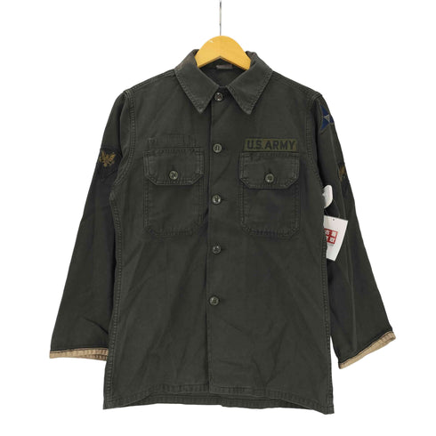 ユーエスアーミー U.S. ARMY OG-107 UTILITY SHIRT ユーティリティー ミリタリー シャツ 後染め 袖レザーパイピング メンズ