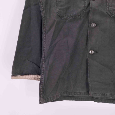 ユーエスアーミー U.S. ARMY OG-107 UTILITY SHIRT ユーティリティー ミリタリー シャツ 後染め 袖レザーパイピング メンズ