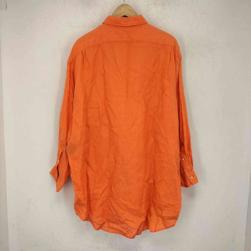 ポロバイラルフローレン Polo by RALPH LAUREN lowell sport リネン100シャツ ポニー無し メンズ import:L