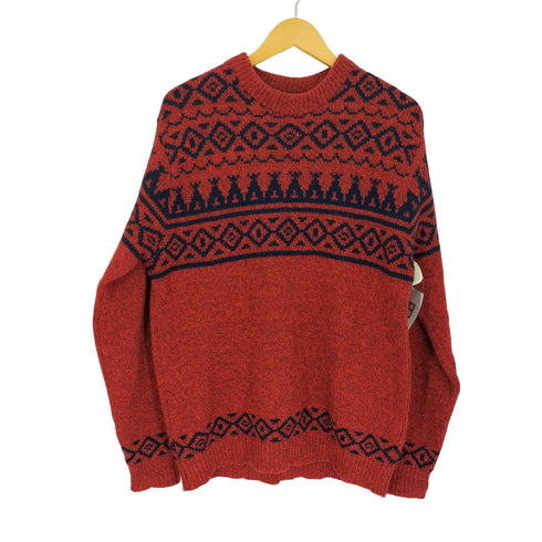 エルエルビーン L.L.Bean USA製 ノルディック柄 ウール混 ナイロン ニット セーター メンズ import:L