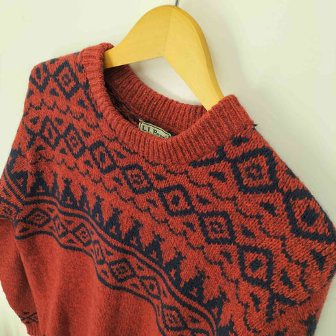 エルエルビーン L.L.Bean USA製 ノルディック柄 ウール混 ナイロン ニット セーター メンズ import:L