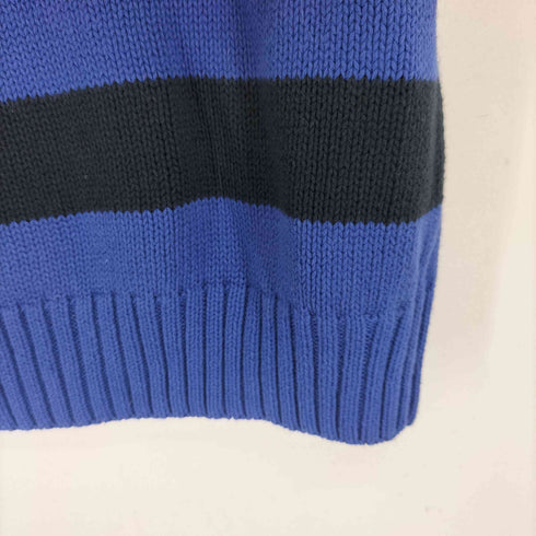 チャップス CHAPS ロゴ刺繍 ボーダー ハーフジップニット メンズ import:L