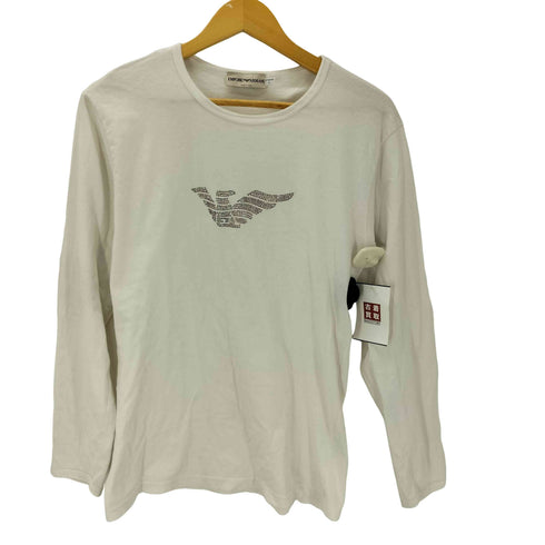 エンポリオアルマーニ EMPORIO ARMANI イタリア製 ストーン ロゴ L/S Tシャツ メンズ import:L
