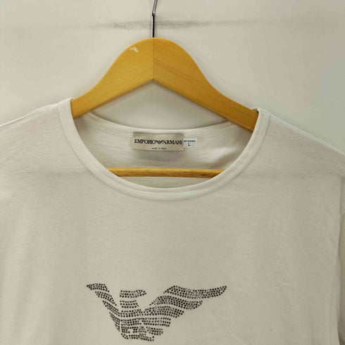 エンポリオアルマーニ EMPORIO ARMANI イタリア製 ストーン ロゴ L/S Tシャツ メンズ import:L