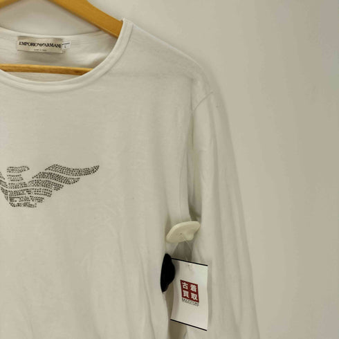 エンポリオアルマーニ EMPORIO ARMANI イタリア製 ストーン ロゴ L/S Tシャツ メンズ import:L