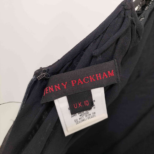 Jenny Packham シルク100 スパンコール キャミ ワンピース レディース UK:10
