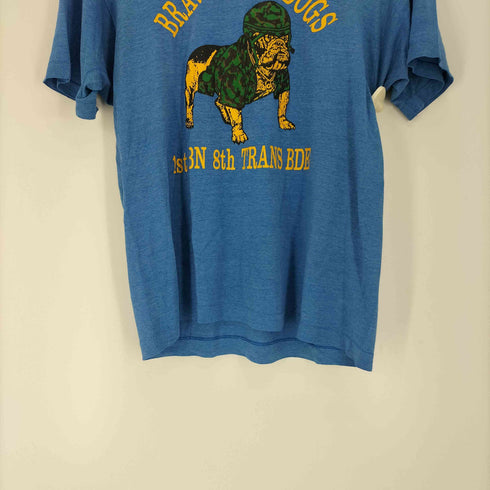 80~90S USA製 シングルステッチ U.S.M.C BRAVO BULLDOGS プリント クルーネックTシャツ メンズ